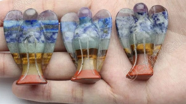 Chakra Pocket Guardian Angel Gemstone Carving