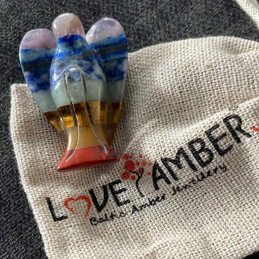 Chakra Pocket Guardian Angel Gemstone Carving