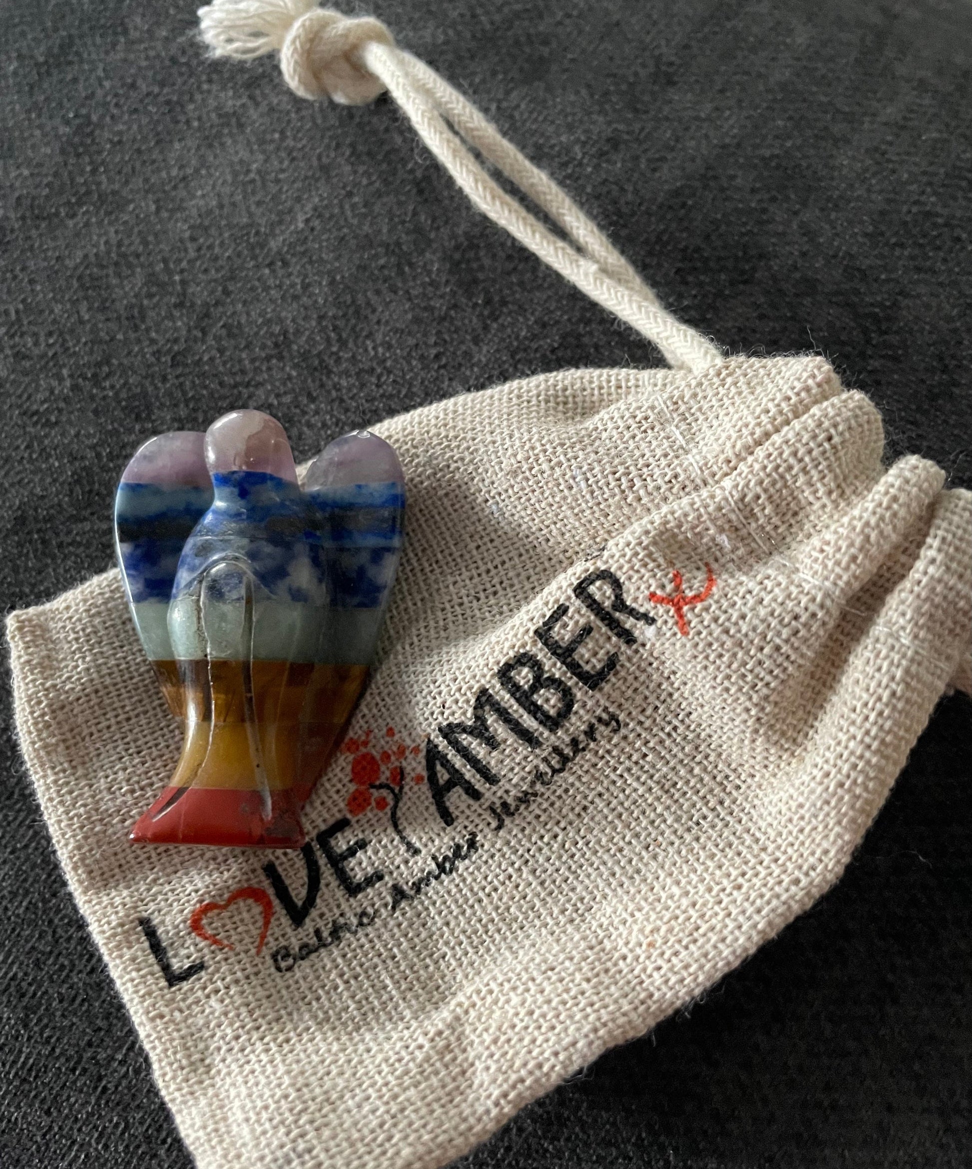 Chakra Pocket Guardian Angel Gemstone Carving