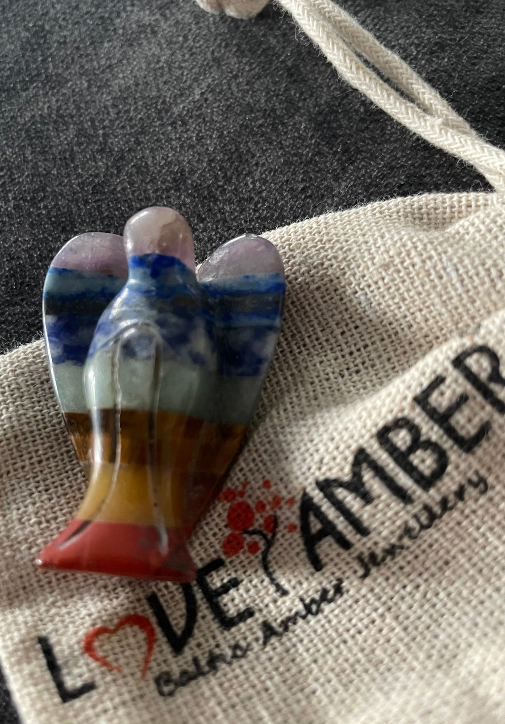 Chakra Pocket Guardian Angel Gemstone Carving