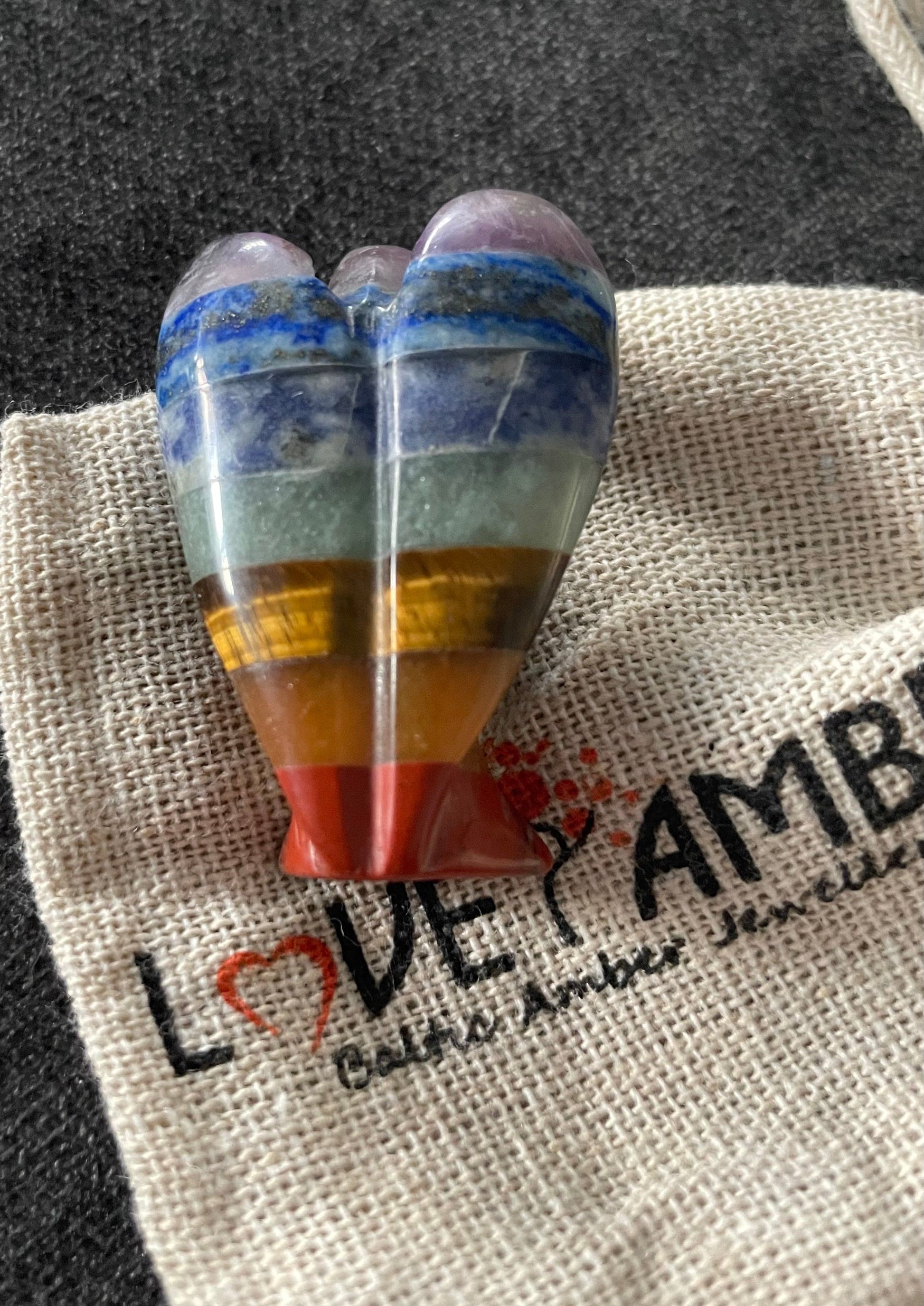 Chakra Pocket Guardian Angel Gemstone Carving