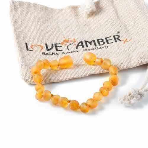 Child Bee's Knees Raw Honey Baltic Amber Anklet Bracelet