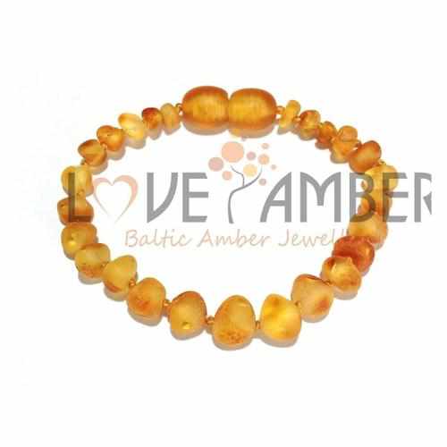 Child Bee's Knees Raw Honey Baltic Amber Anklet Bracelet