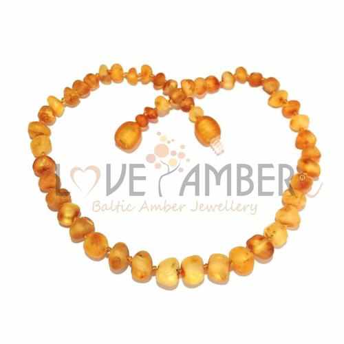 Child Bees Knees Raw Honey Baltic Amber Necklace