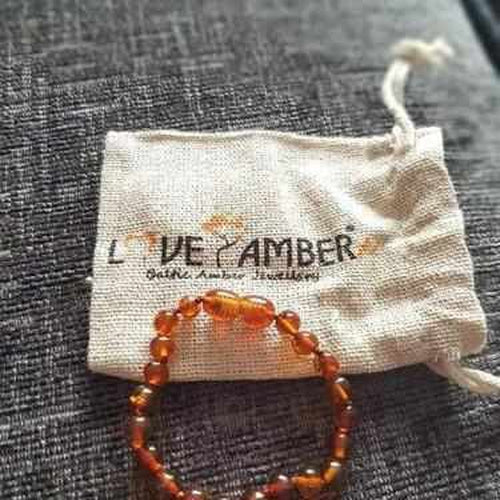 Brandy Snap Cognac Baltic Amber Anklet Bracelet for Children