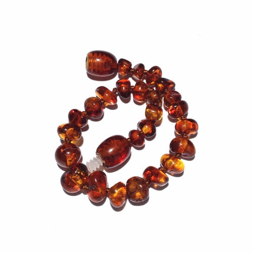 Brandy Snap Cognac Baltic Amber Anklet Bracelet for Children