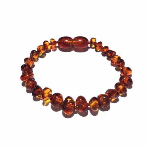 Brandy Snap Cognac Baltic Amber Anklet Bracelet for Children