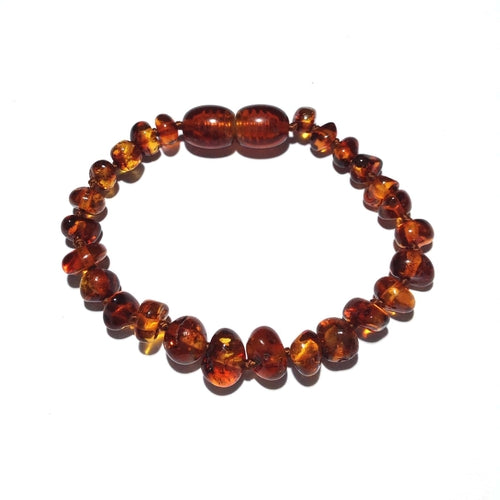Brandy Snap Cognac Baltic Amber Anklet Bracelet for Children