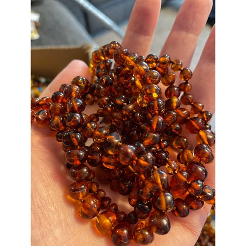 Brandy Snap Cognac Baltic Amber Anklet Bracelet for Children