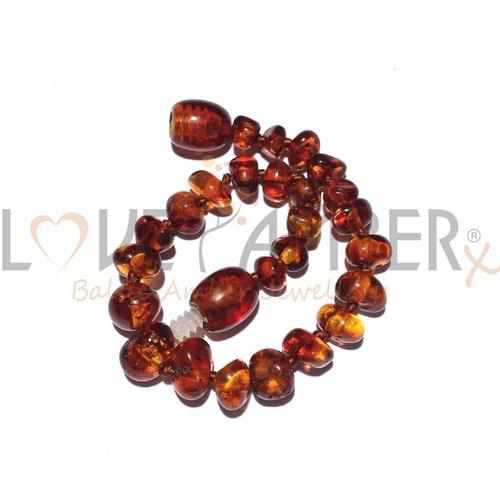 Brandy Snap Cognac Baltic Amber Anklet Bracelet for Children