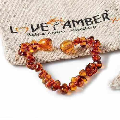 Brandy Snap Cognac Baltic Amber Anklet Bracelet for Children