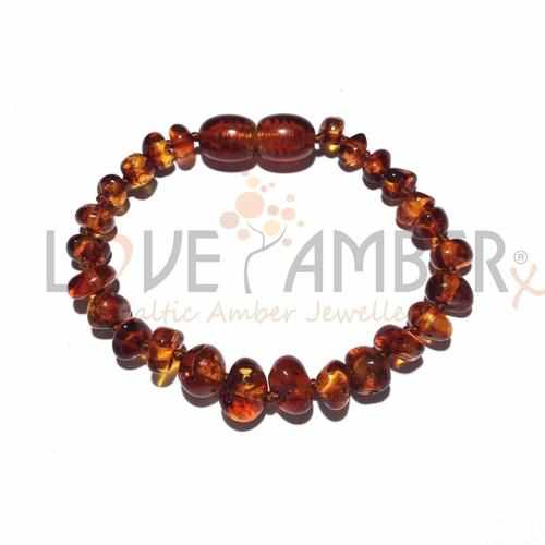 Brandy Snap Cognac Baltic Amber Anklet Bracelet for Children