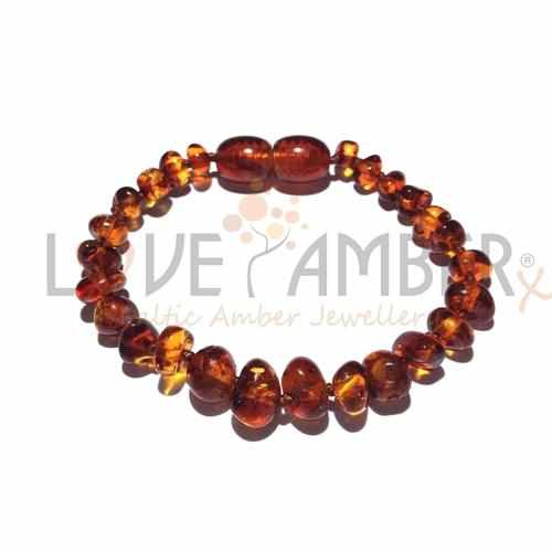 Brandy Snap Cognac Baltic Amber Anklet Bracelet for Children