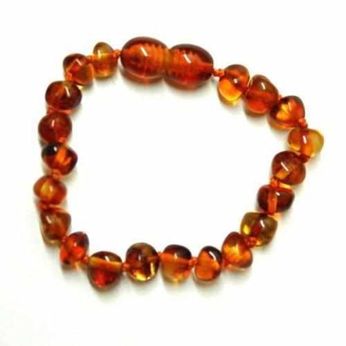 Brandy Snap Cognac Baltic Amber Anklet Bracelet for Children