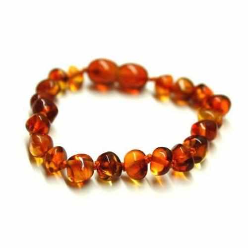 Brandy Snap Cognac Baltic Amber Anklet Bracelet for Children