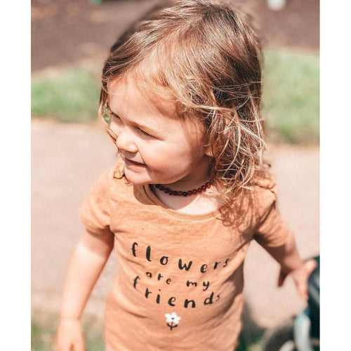 Child Cognac Amber Necklace, Handmade Baltic Beads