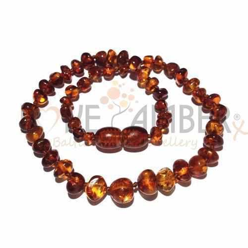 Child Cognac Amber Necklace, Handmade Baltic Beads