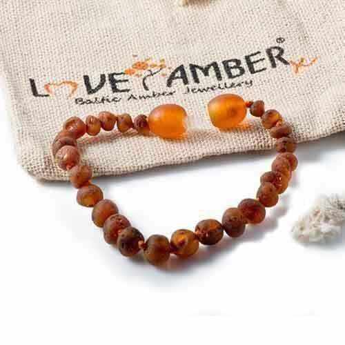 Child Cocoa Raw Cognac Baltic Amber Anklet Bracelet