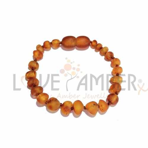 Child Cocoa Raw Cognac Baltic Amber Anklet Bracelet
