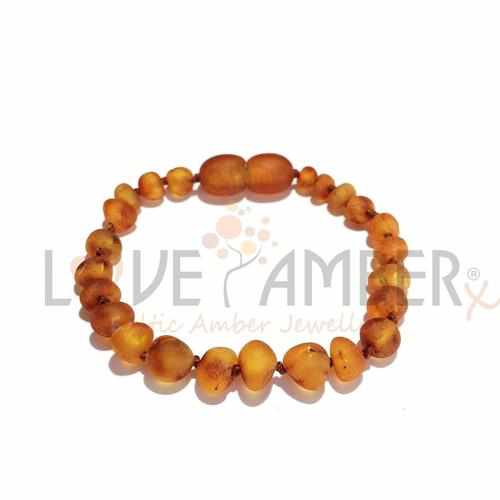 Child Cocoa Raw Cognac Baltic Amber Anklet Bracelet