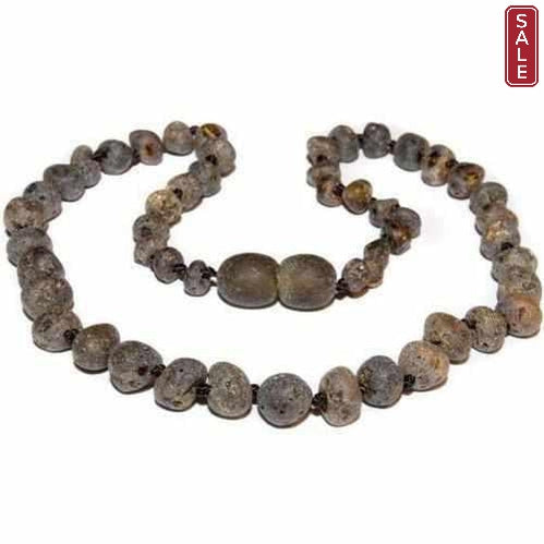 Child Enchanted Raw Green Baltic Amber Necklace