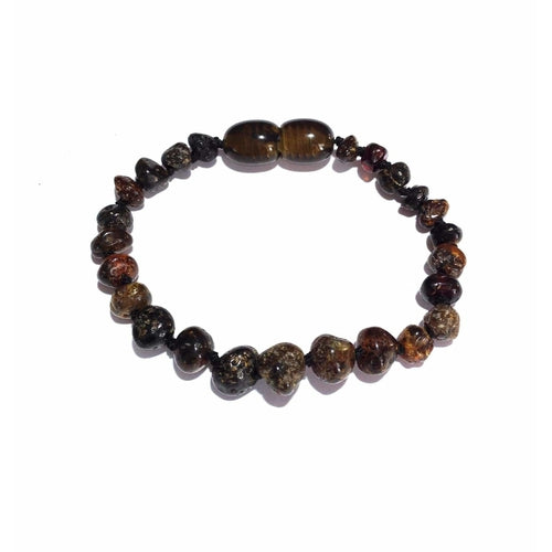 Child Polished Green Baltic Amber Anklet Bracelet