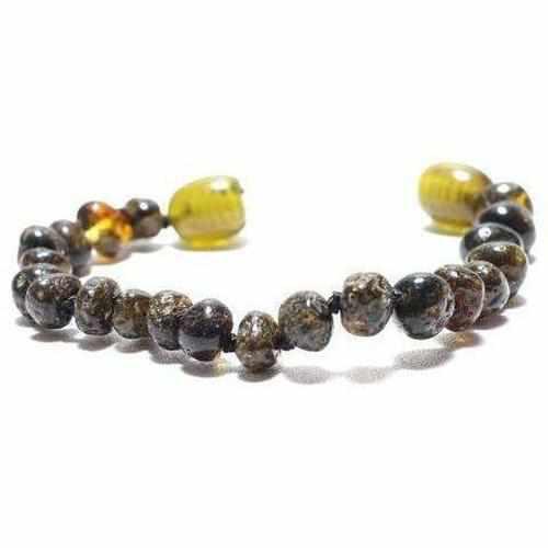 Child Polished Green Baltic Amber Anklet Bracelet