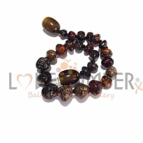 Child Polished Green Baltic Amber Anklet Bracelet