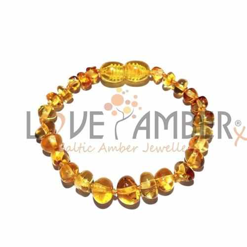 Child Polished Honey Baltic Amber Anklet Bracelet