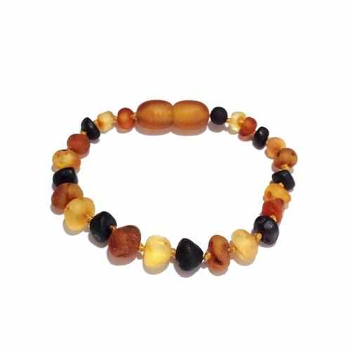 Child Shingle Raw Mixed Baltic Amber Anklet