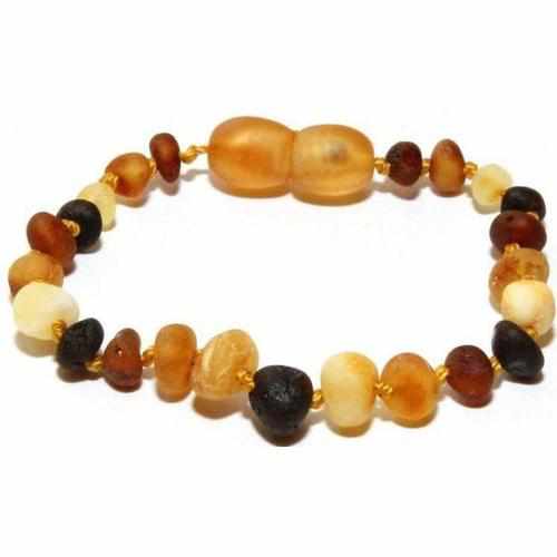 Child Shingle Raw Mixed Baltic Amber Anklet
