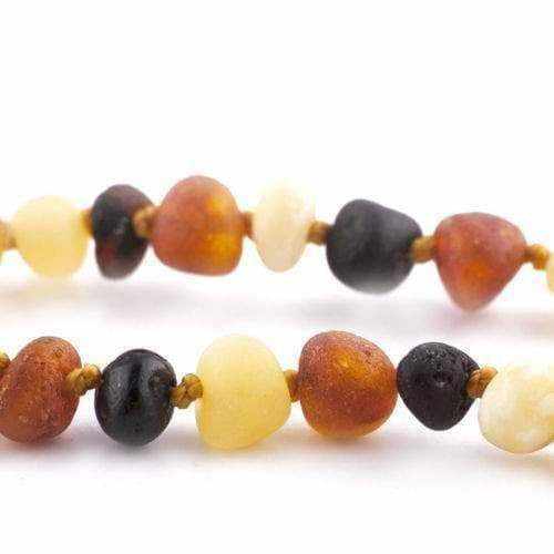 Child Shingle Raw Mixed Baltic Amber Anklet