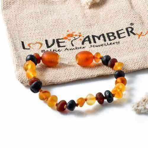 Child Shingle Raw Mixed Baltic Amber Anklet