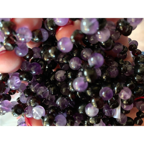 Child's Blackberry Baltic Amber and Amethyst Bead Necklace