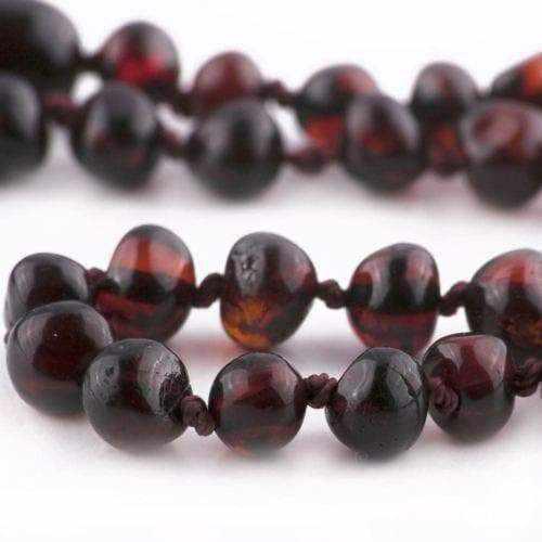 Child's Blackberry Baltic Amber and Amethyst Bead Necklace
