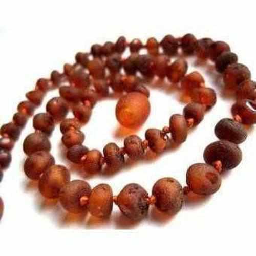 Child's Cocoa Brown Raw Cognac Baltic Amber Bead Necklace