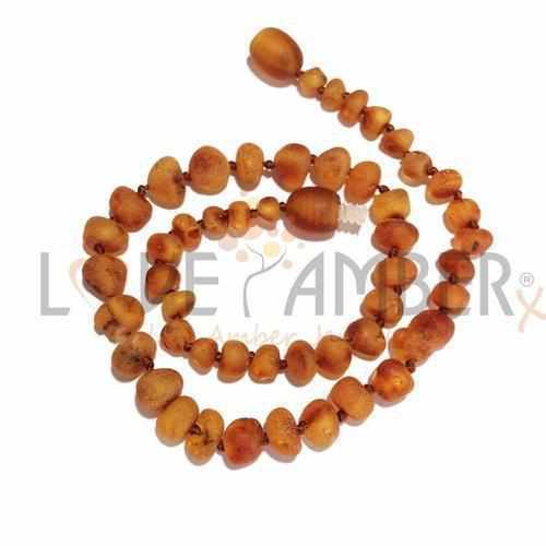 Child's Cocoa Brown Raw Cognac Baltic Amber Bead Necklace