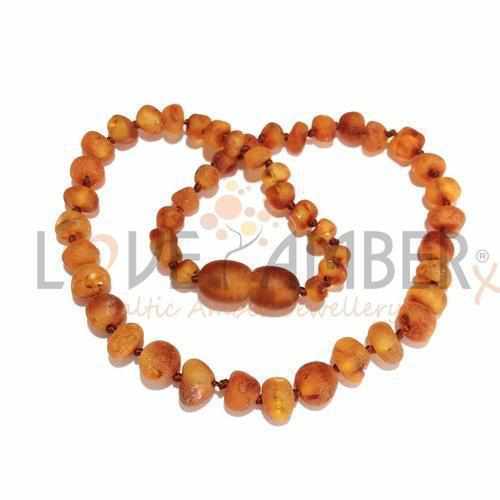Child's Cocoa Brown Raw Cognac Baltic Amber Bead Necklace
