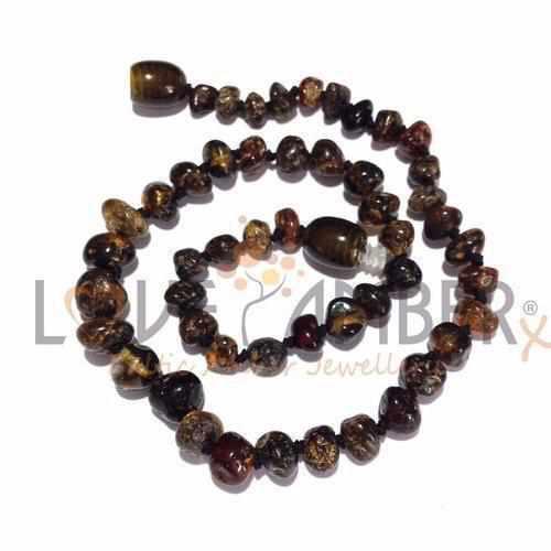 Child's Polished Green Baltic Amber Bead Necklace