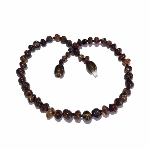 Child's Polished Green Baltic Amber Bead Necklace
