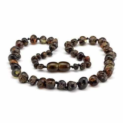 Child's Polished Green Baltic Amber Bead Necklace