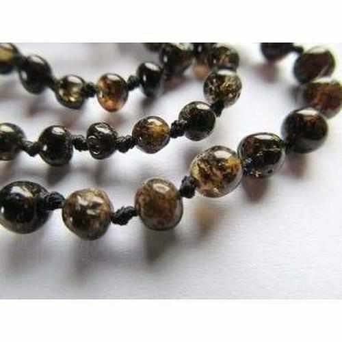Child's Polished Green Baltic Amber Bead Necklace