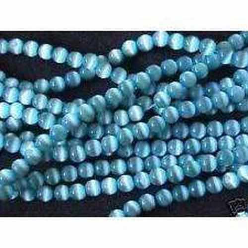 Child's Baltic Amber Blue Cats Eyes Aquamarine Beads Necklace