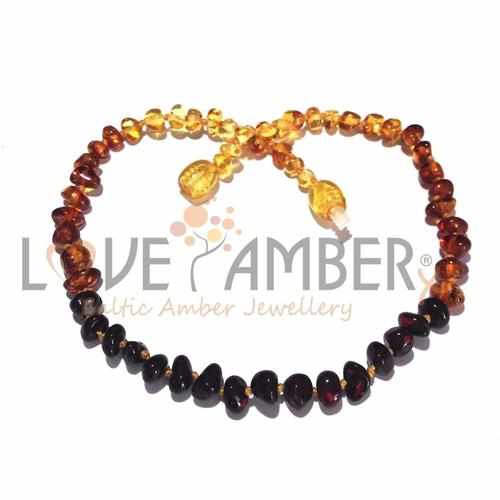 Child's Rainbow Polished Baltic Amber Bead Necklace
