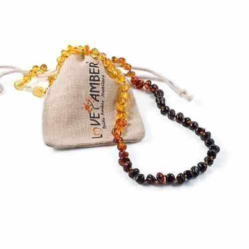 Child's Rainbow Polished Baltic Amber Bead Necklace