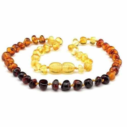 Child's Rainbow Polished Baltic Amber Bead Necklace