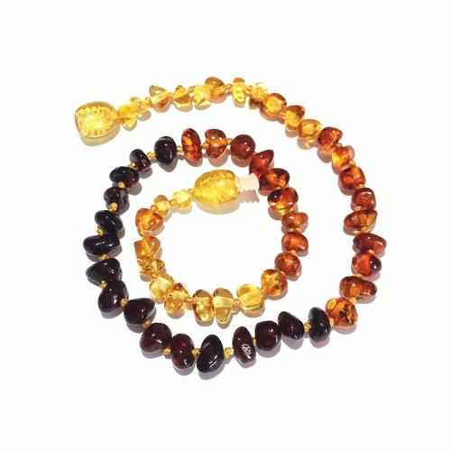 Child's Rainbow Polished Baltic Amber Bead Necklace