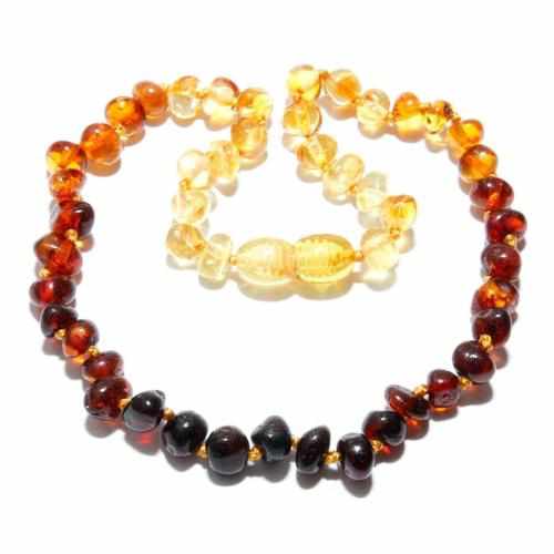 Child's Rainbow Polished Baltic Amber Bead Necklace