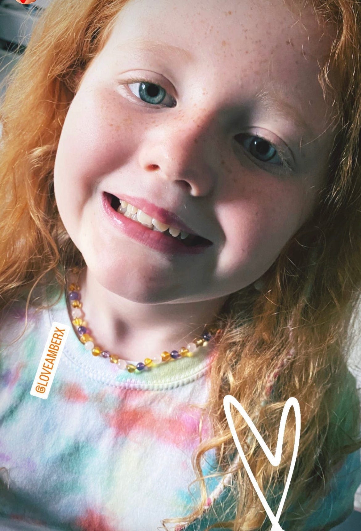 Child's Tara Honey Baltic Amber Amethyst Rose Quartz Gemstone Bead Necklace