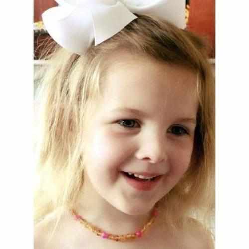 Girls Nurture Raw Honey Pink Agate Baltic Amber Bead Necklace